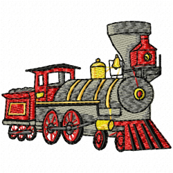 Trains Embroidery Design 8